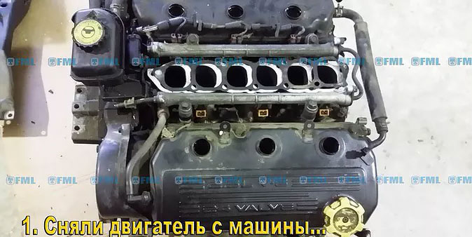 Сняли двигатель с машины